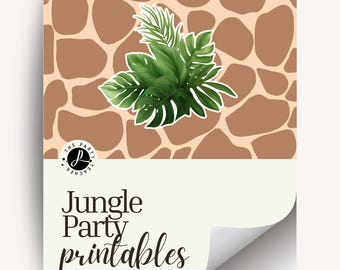 Jungle Birthday Party Printables INSTANT DOWNLOAD