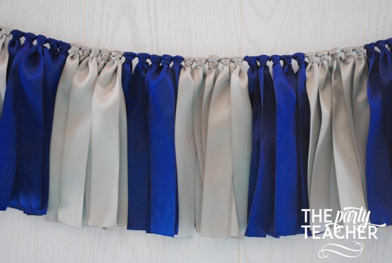 Graduation Party, Graduation Bunting, Navy Silver Bunting, Team Bunting, Football Bunting, Ribbon Bunting, Graduation Decor Il_570xn