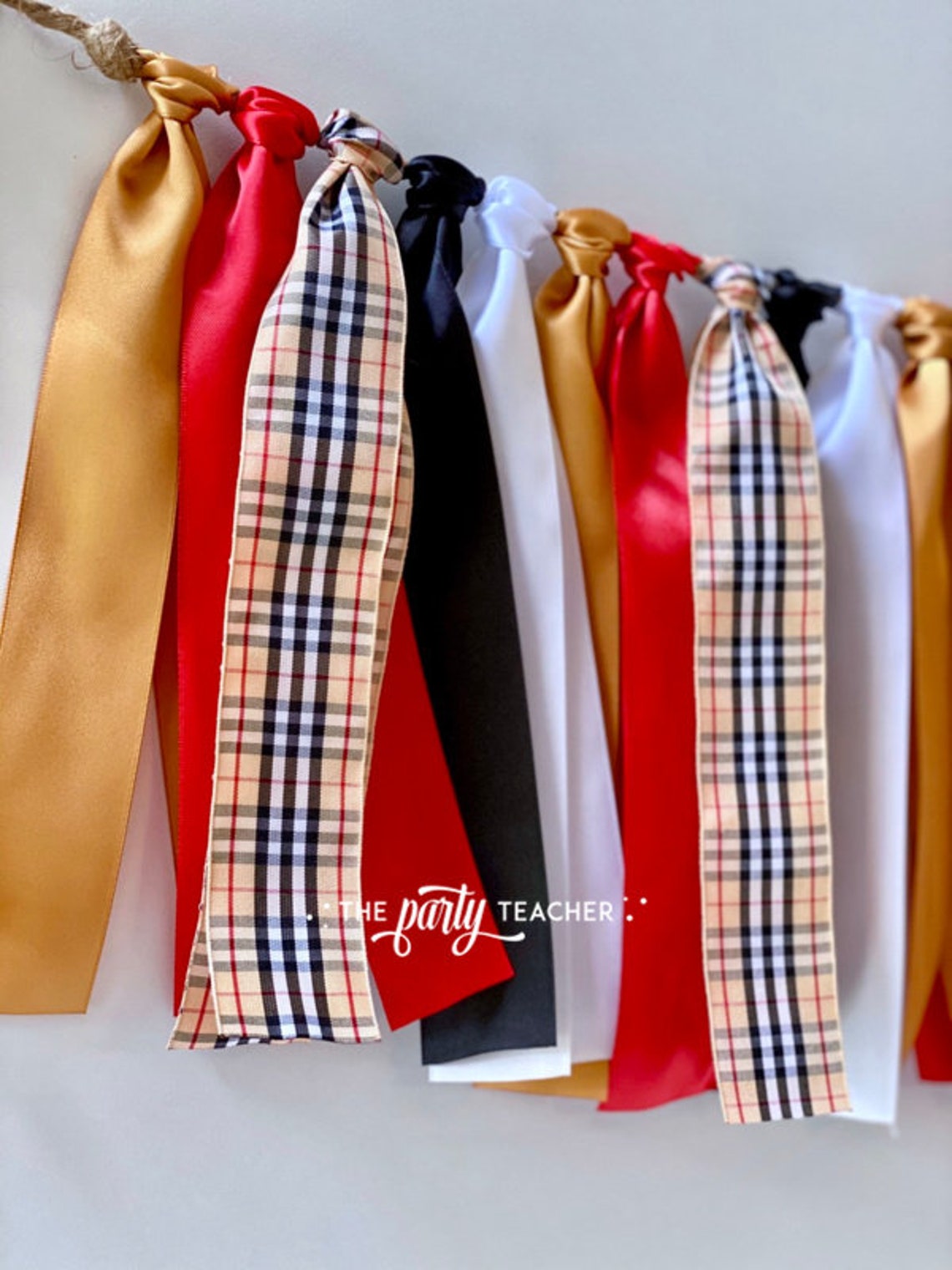 Burberry Ribbon Bunting Burberry Garland Red Plaid Bunting Etsy