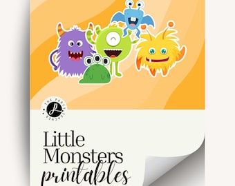 Little Monsters Birthday Party Printables INSTANT DOWNLOAD
