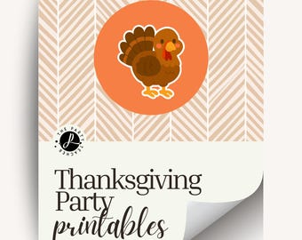 Thanksgiving Party Printables INSTANT DOWNLOAD