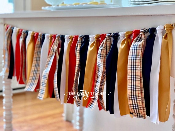 Burberry Ribbon Bunting, Burberry Garland, Red Plaid Bunting, Red Plaid Garland, Christmas Bunting, Plaid Backdrop, Plaid Photo Prop Il_570xn