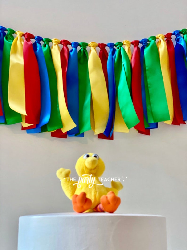 Primary Colors Ribbon Bunting Primary Colors Garland Primary Etsy