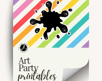 Art Birthday Party Printables INSTANT DOWNLOAD