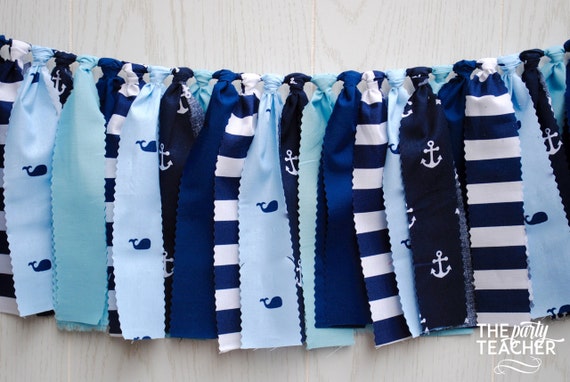 Whale Fabric Bunting, Whale Fabric Garland, Whale Garland, Whale Bunting, Whale Banner, Whale Party, Whale Baby Shower, Whale Nursery Il_570xn