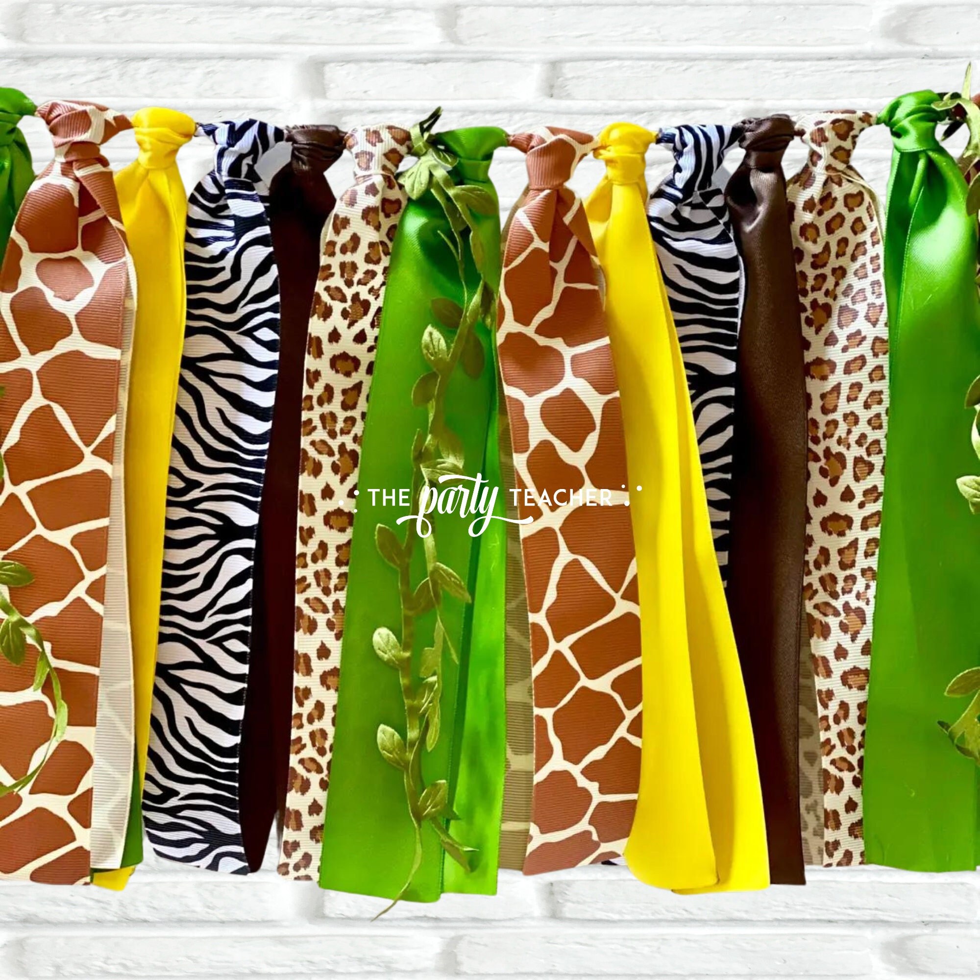 Jungle Safari Ribbon Bunting, Jungle Garland, Jungle Bunting, Jungle Banner, Jungle Party, Safari Bunting, Safari Garland, Safari Party