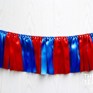 Graduation Party, Graduation Bunting, Red Blue Bunting, Team Bunting, Football Bunting, Superhero Bunting image 3