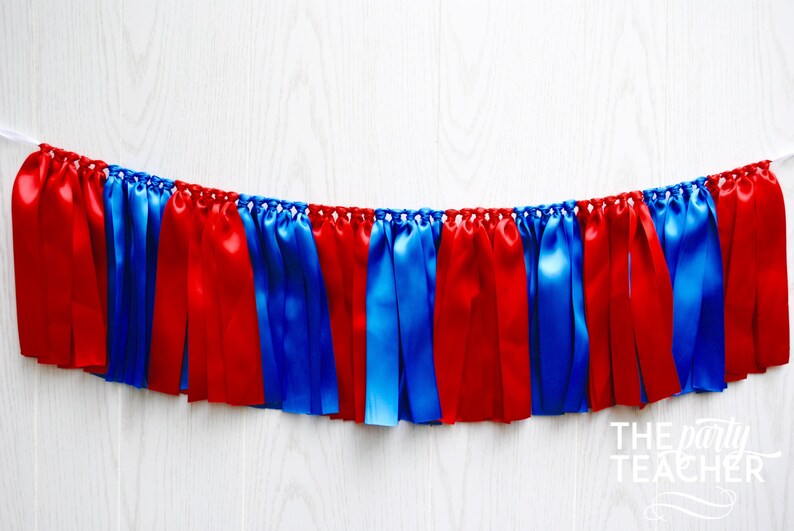 Graduation Party, Graduation Bunting, Red Blue Bunting, Team Bunting, Football Bunting, Superhero Bunting image 3