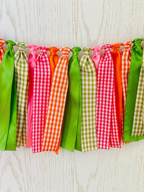 Easter Gingham Ribbon Bunting, Easter Bunting, Easter Garland, Easter Banner, Easter Party, Gingham Bunting, Gingham Garland, Pastel Gingham Il_570xn