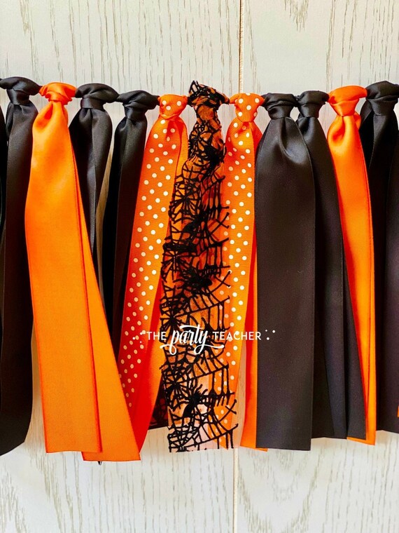 Halloween  Ribbon Garland, Halloween Bunting, Halloween Garland