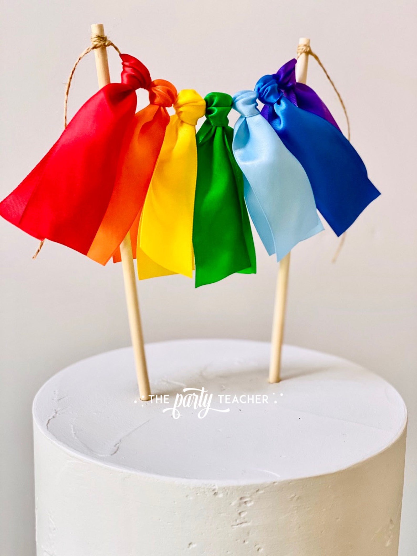 Rainbow Ribbon Cake Topper: Satin Bunting Garland, Art, Pride - Etsy