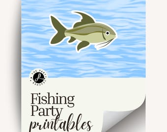 Fishing Birthday Party Printables INSTANT DOWNLOAD