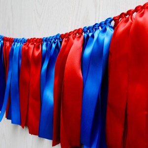 Graduation Party, Graduation Bunting, Red Blue Bunting, Team Bunting, Football Bunting, Superhero Bunting image 2