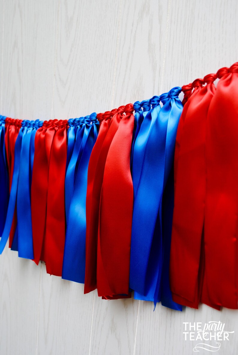 Graduation Party, Graduation Bunting, Red Blue Bunting, Team Bunting, Football Bunting, Superhero Bunting image 2