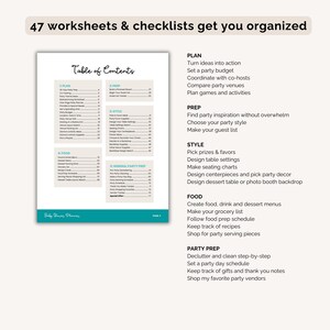 Baby Shower Planner: 47 Party Planning Worksheets & Checklists (PDF Instant Download) image 3