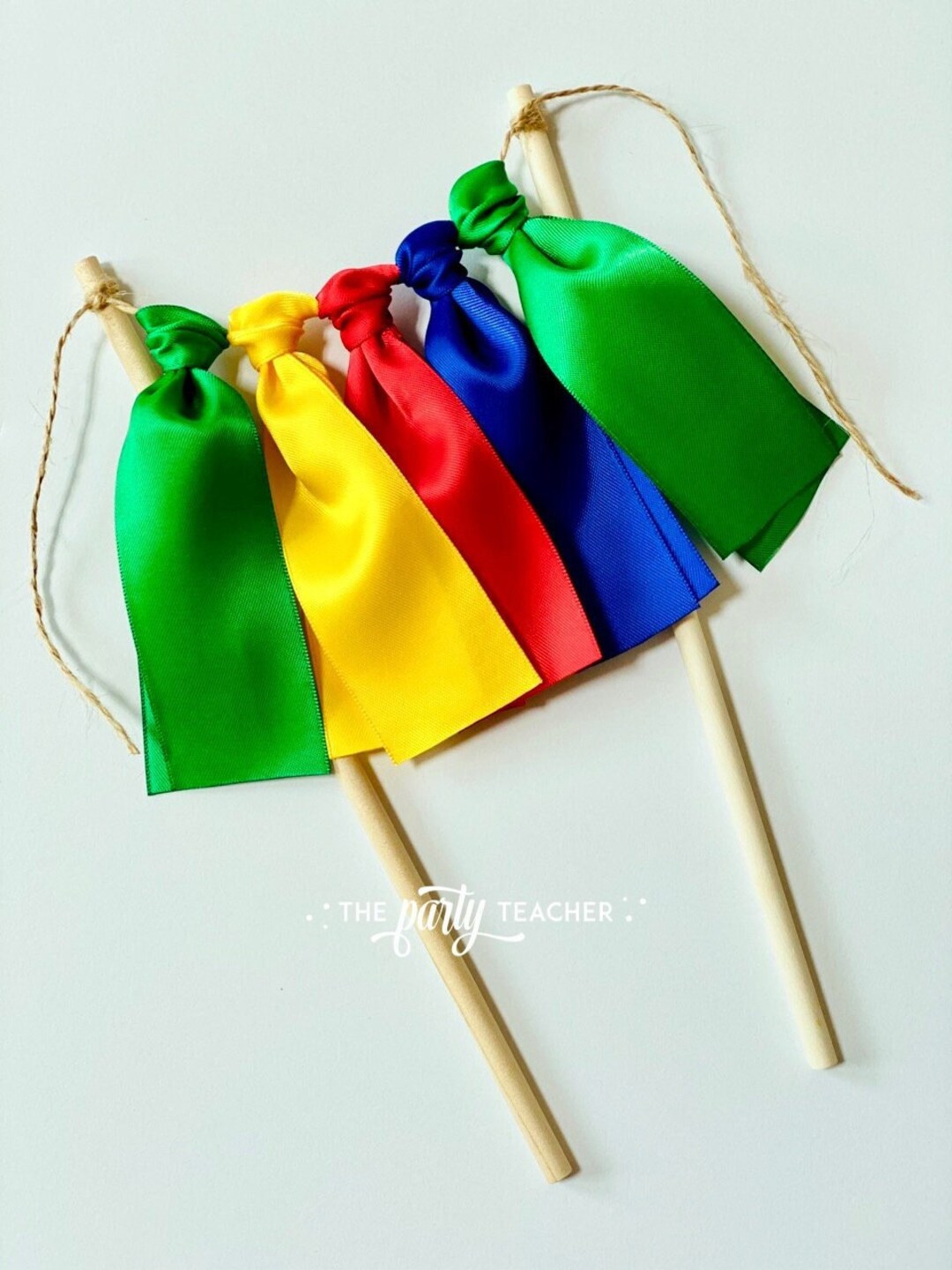 Primary Colors Ribbon Cake Topper: Red, Yellow, Blue, Green - Etsy