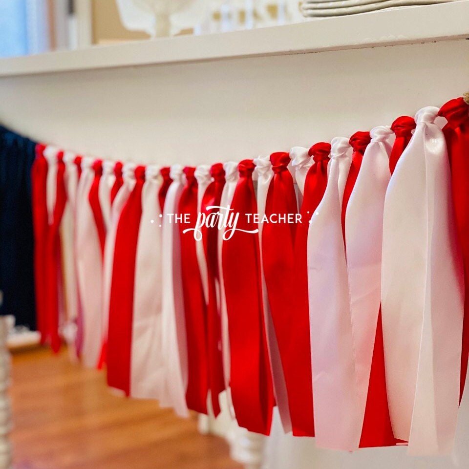 American Flag Ribbon Bunting: Patriotic Party Garland, Birthday Decor ...