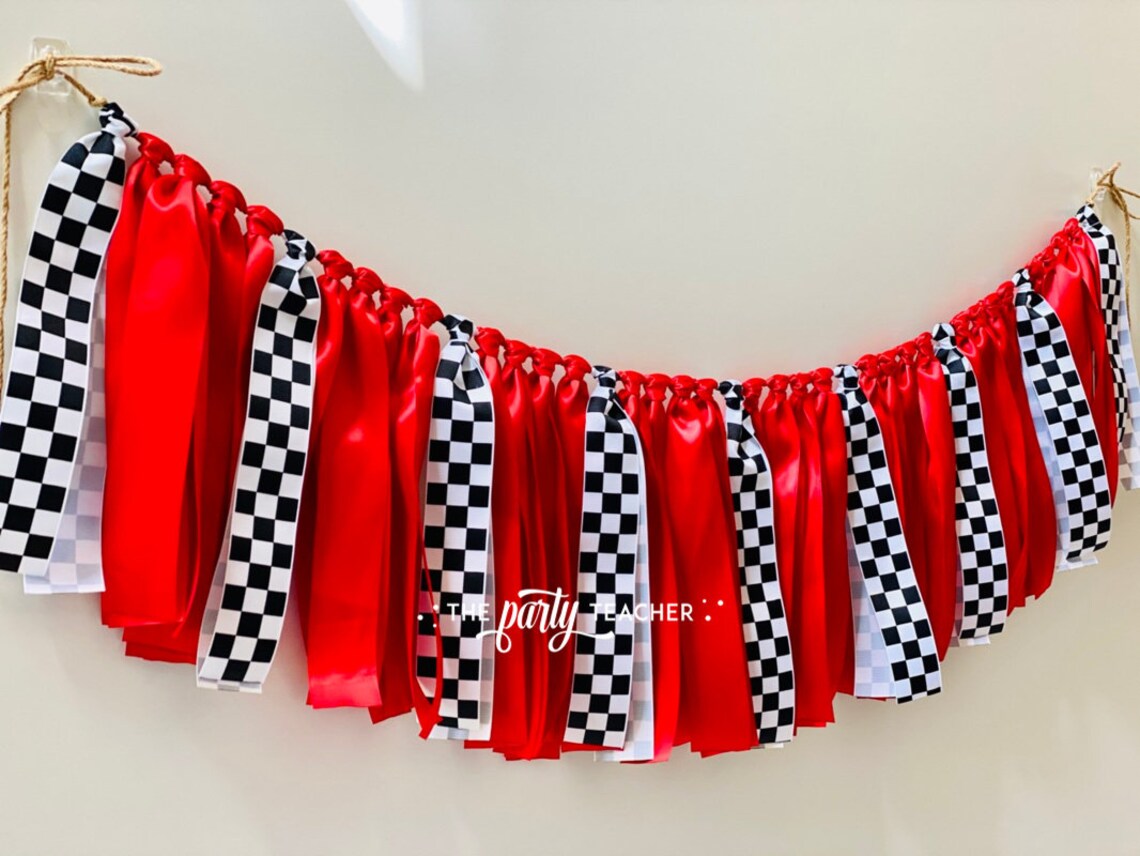 Race Car Ribbon Bunting Race Car Garland Race Car Bunting Etsy