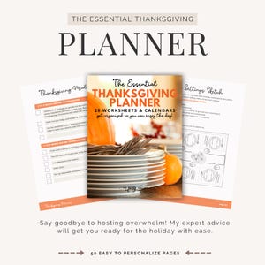 Thanksgiving Planner, Thanksgiving Printable Organizer, Holiday Planner, Thanksgiving Checklist, Thanksgiving Worksheets Trackers