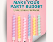 Make Your Party Budget Worksheets INSTANT DOWNLOAD