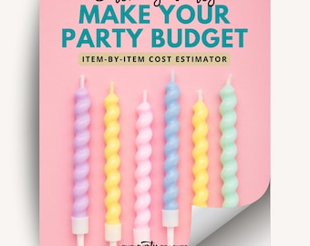 Make Your Party Budget Worksheets INSTANT DOWNLOAD