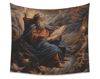 Bible Tapestry -Moses Art -Parable Art -Illustrated Bible Art -Bible Art -Bible Wall Hanging -Christian Wall Hanging -Biblical Scene
