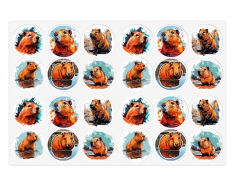 Capybara Sticker Capybaras Capybara Gift Capybara Stickers Funny Capybara Capybara Meme Be Cappy Water Bottle Sticker Capybara Sticker Sheet