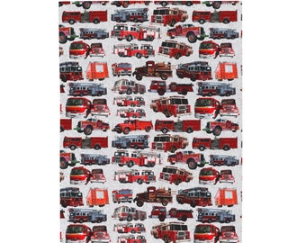 Firetruck Blanket Fire Truck Blanket Firetruck Birthday Firetruck Decor Firetruck Bedding Fire truck theme Firefighter Gift