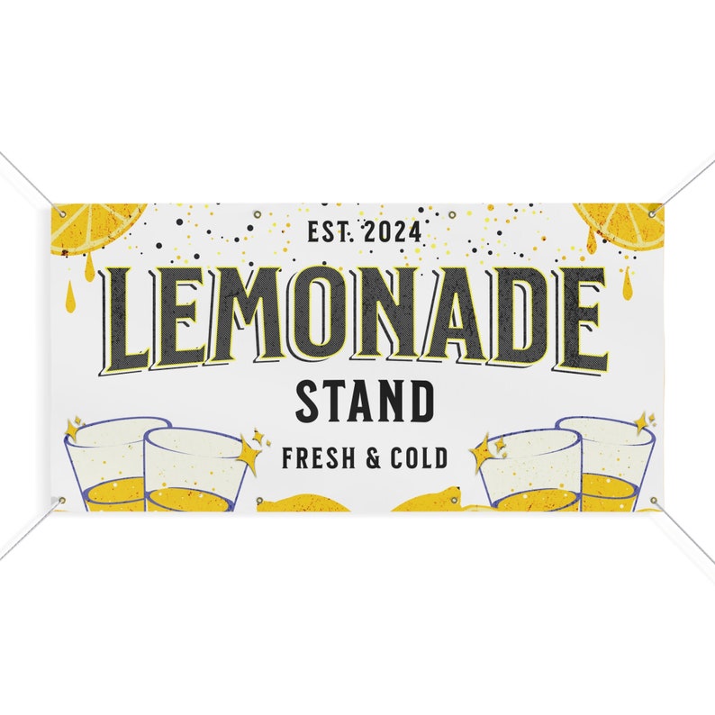 Lemonade Banner Lemonade Stand Sign Lemon Party Lemon Banner Lemonade