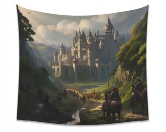 Medieval Tapestry - Medieval Fantasy Art -Fantasyland Tapestry -Castle Wall Hanging -Castle Tapestry -Fairy tale Tapestry -Kingdom Art