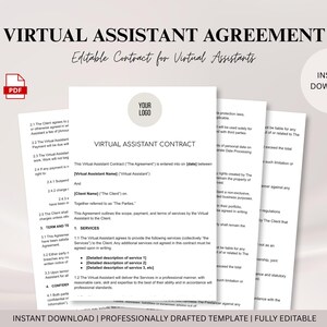 Virtual Assistant Contract Template | Editable Word Document
