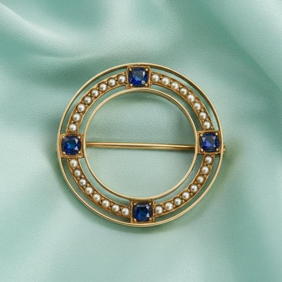 サファイアブローチ - Etsy 日本