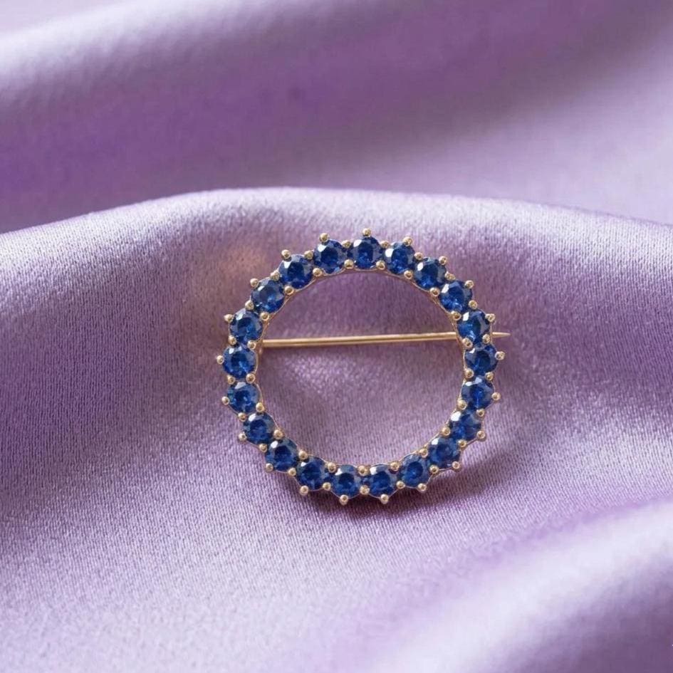 サファイアブローチ - Etsy 日本