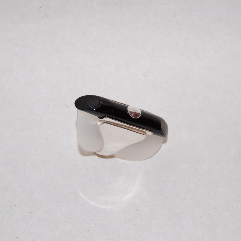 Statement ring Kreitto jewels Handmade ring Black coral Stunning ring Statement Black coral ring Gift for her Sterling silver ring