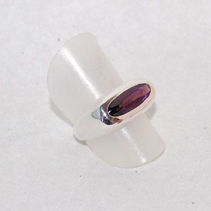 Amethyst color ring, Kreitto jewels, Sterling silver ring, February Birthday stone, Precious ring, Handmade jewelry, Marquise stone.