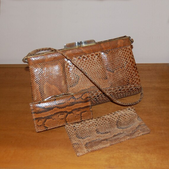 1940s Vintage Leather Handmade Handbag | Brown Le