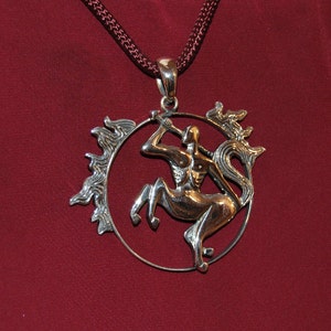 Centaur necklace, Hercules teacher pendant, Silver centaur pendant, Handmade sterling silver pendant, All occasions jewelry.