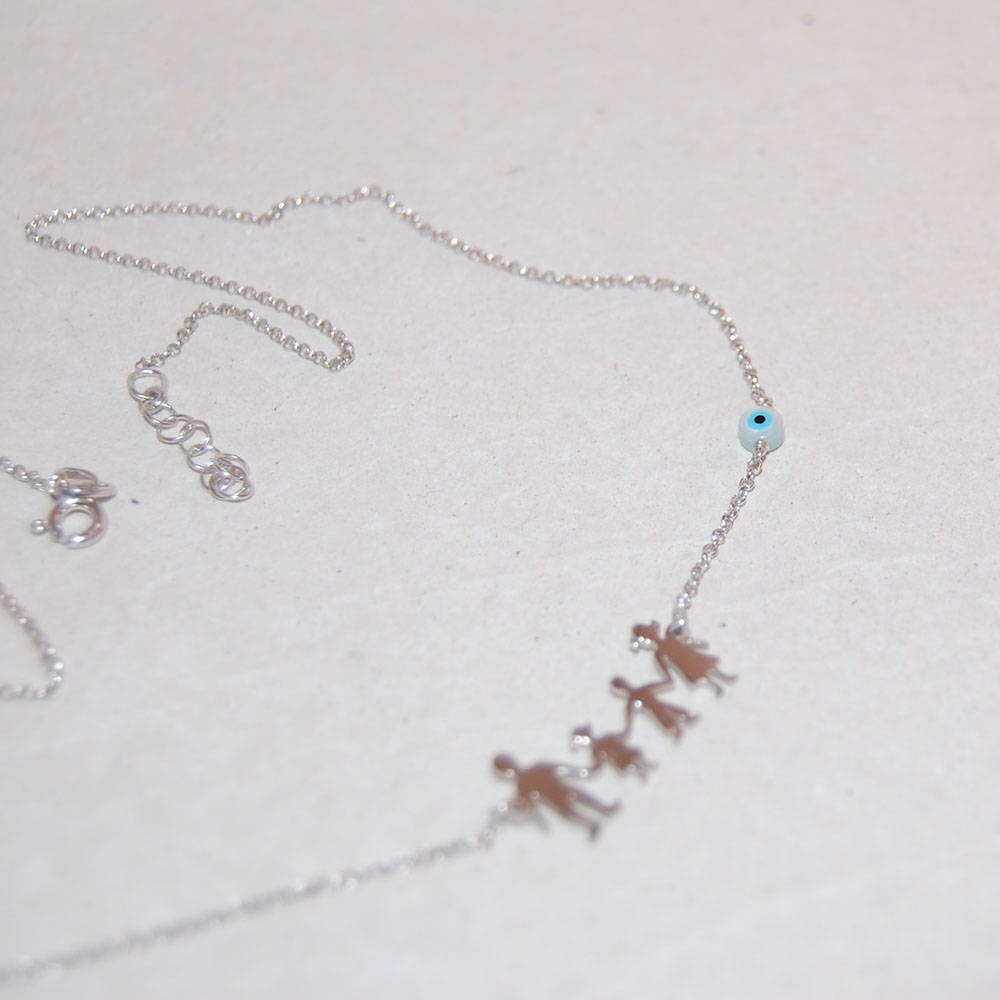 Family Necklace Boy and Girl Figure Necklace Mommy Necklace Etsy