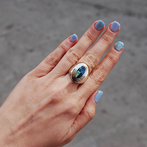 Azurite malachite ring sale