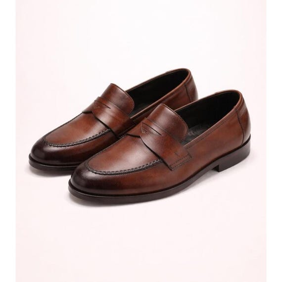 Handmade Leather Penny Loafers | Men’s Formal & Casual Slip-On Dress Shoes