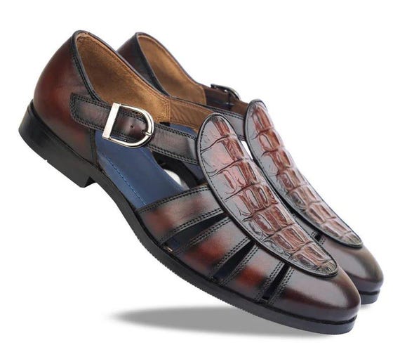 Handmade Brown Monk Strap Sandals | Men’s Breathable Summer Dress Sandals