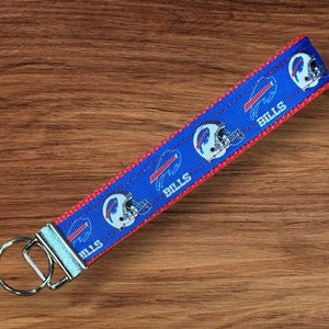 Blue Buffalo Football Fabric Wristlet Key Fob Keychain