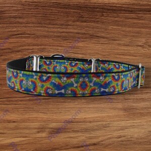 Tie Dye Paws and Bones Martingale Dog Collar- Adjustable Dog Collar- Novelty Dog Collar- Novelty Dog Collar