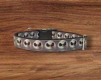 Jack Skellington Inspired Custom Dog Collar- Adjustable Dog Collar