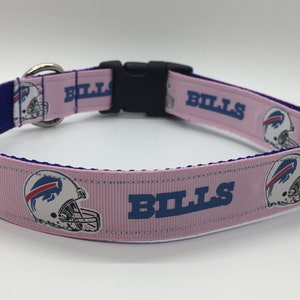 Buffalo Football (Light Pink) Custom Dog Collar- Adjustable Dog Collar - Sports Dog Collar