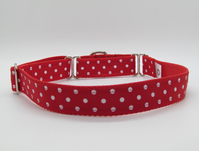 Red Polka Dot Martingale Dog Collar Adjustable Dog Collar Etsy