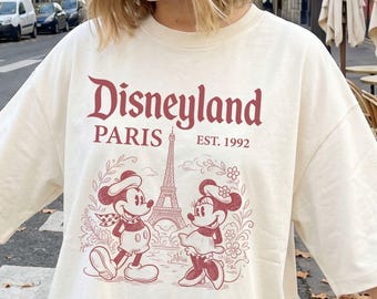 Retro Mickey Disneyland Paris T-shirt, Eiffel Tower Mickey Mouse Shirt, Disney Paris Tee, Family Vacation Matching 2026 shirt, Disney Castle