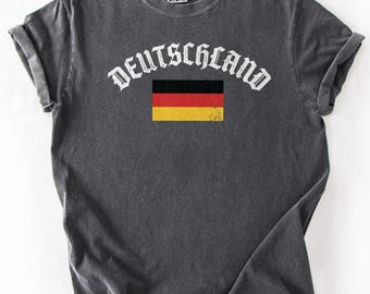 Deutschland Comfort Colors Shirt, Vintage Germany Flag Graphic Tee, Retro Deutschland Shirt, Germany Pride Tee, German Unisex T-shirt