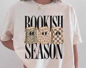 Comfort Colors® Book Ghost Shirt, Neutral Halloween Reader Graphic