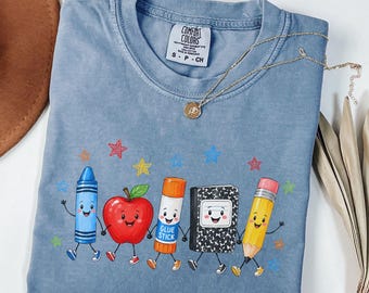 Comfort Colors® Back To School Shirt, Cute School Supplies Shirt, Teacher Student Shirt, Doodle Classroom Shirt, First Day Of School Gift
